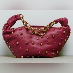 Zara Beaded Mini handbag Raspberry Red. NWT
